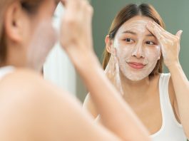 Women Applying Face Scrub